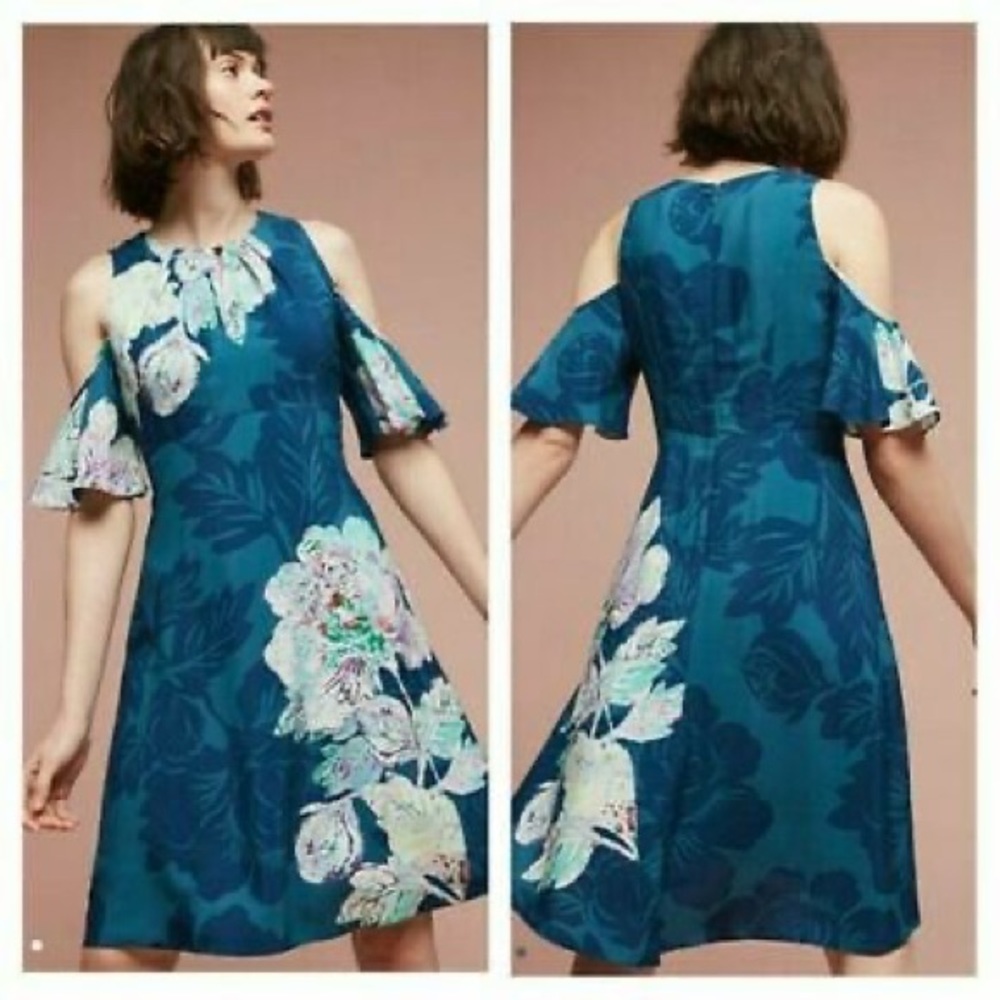 •Anthropologie• Maeve Elia Cold Shoulder Dress